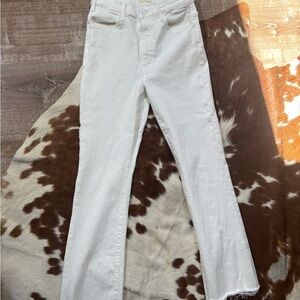 MOTHER Flare White Jeans